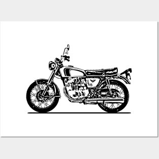 CB250 Super Sport Bike Sketch Art Posters and Art